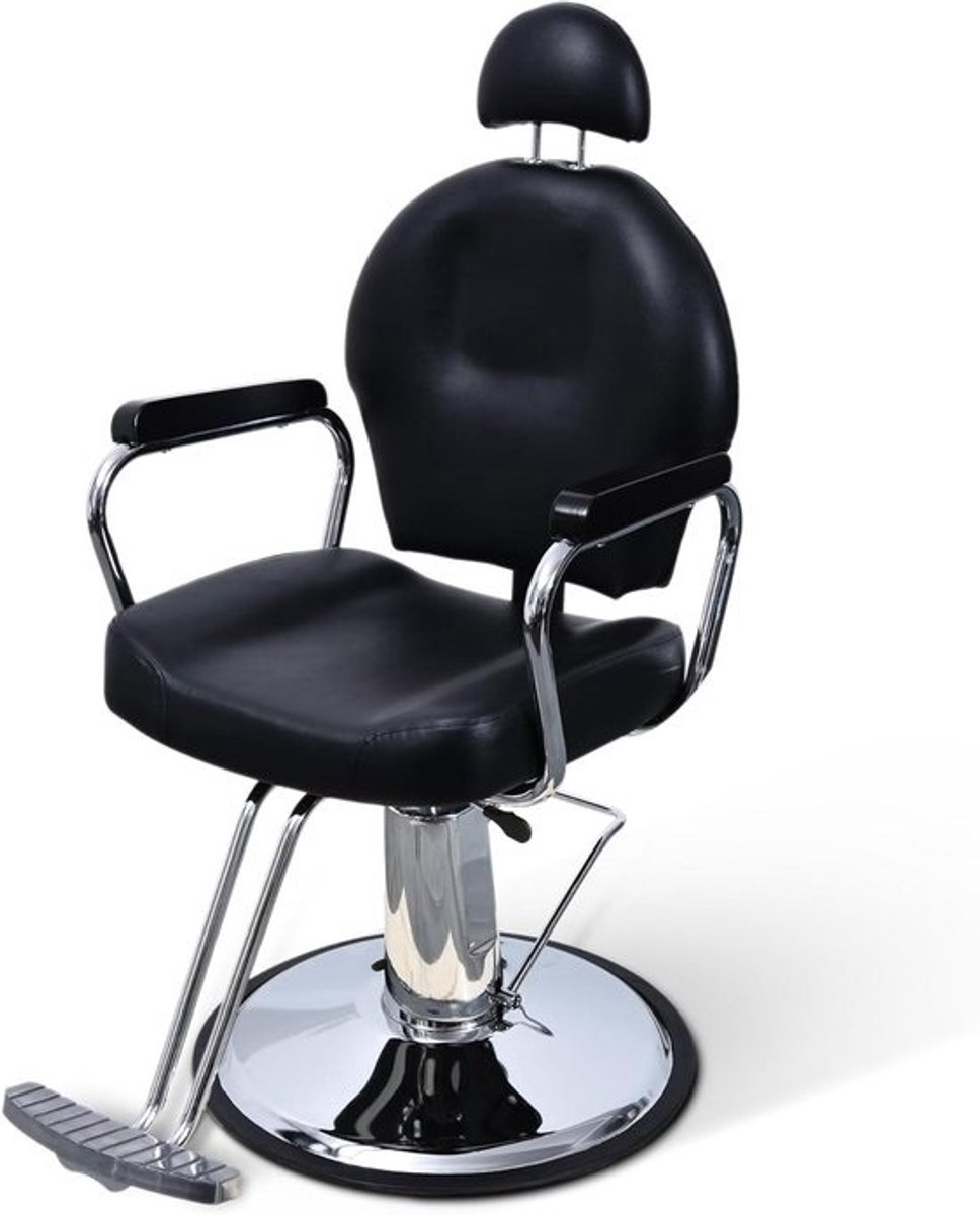 Kappersstoel - Stoel - Salon Inrichting - Verstelbare Rugleuning - 75 x 60 x 107 cm - Zwart