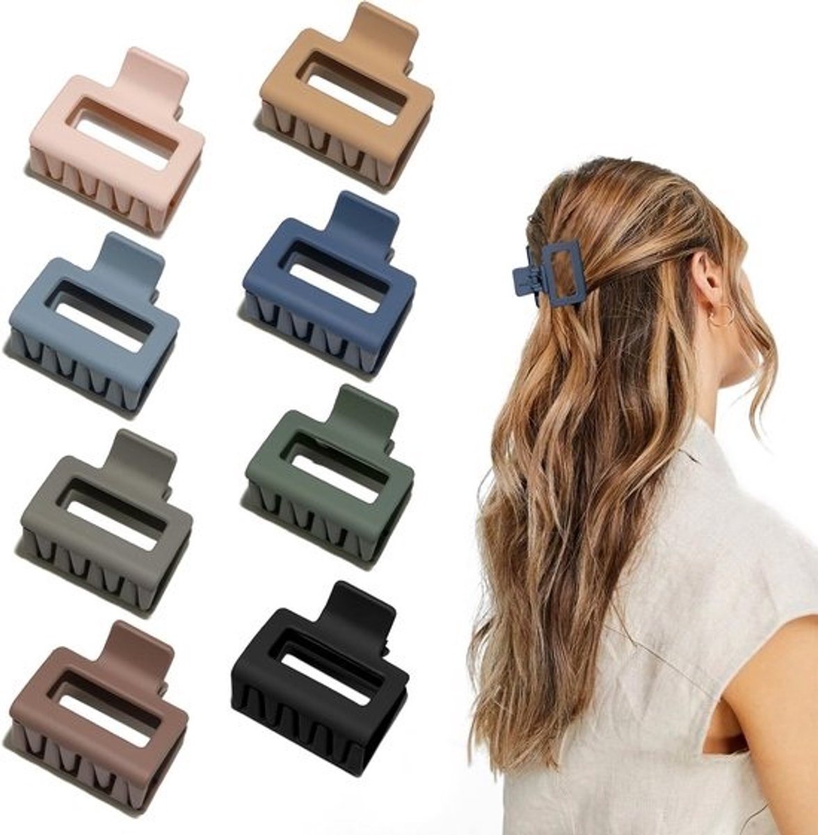 Haarklemmen Set - Haaraccessoires - Haar Styling - Antislip Ontwerp - 8 Stuks - Coole Kleuren