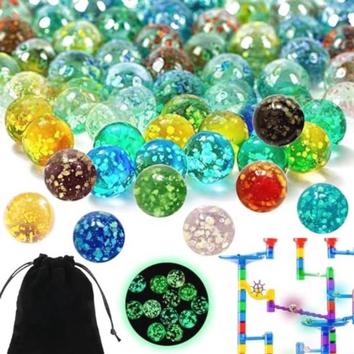 20 Stuks Kleurrijke Glazen Knikkers voor Kinderen - Multi-kleurige Decoratieve Knikkers