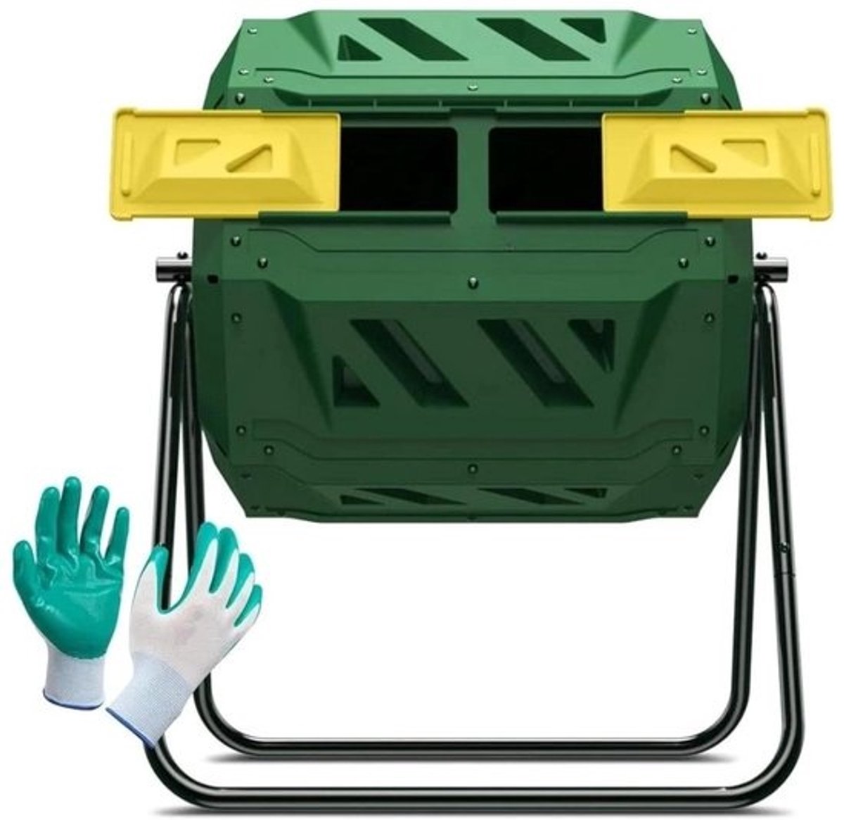 Tuinafvalbak - Compostbak - Composteren Versnellen - Dubbele Kamer - 43 Gallon - Groen