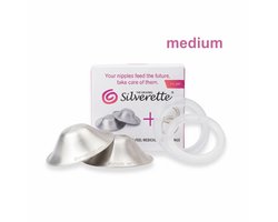 Silverette ® Tepelkapjes XL + O-FEEL™ Ringen Originele Zilveren Tepelhoedjes Klinisch Getest 925 Zilver