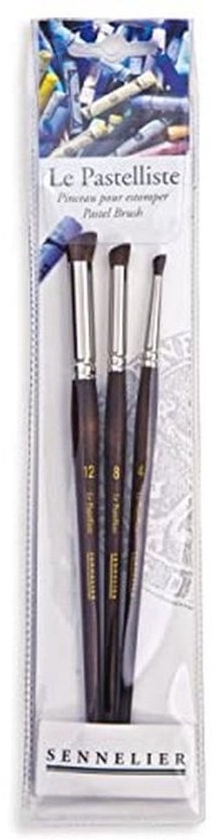 Pastelpenselen Set - 3 Ronde Borstels van Hoogwaardig Pony Haar