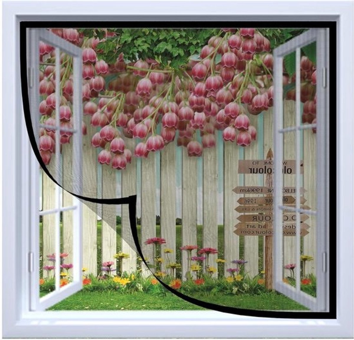 Horraam zonder boren - Raamhor Vliegenhor - Insecten weren - Fijnmazig gaas - 50x150cm - Zwart