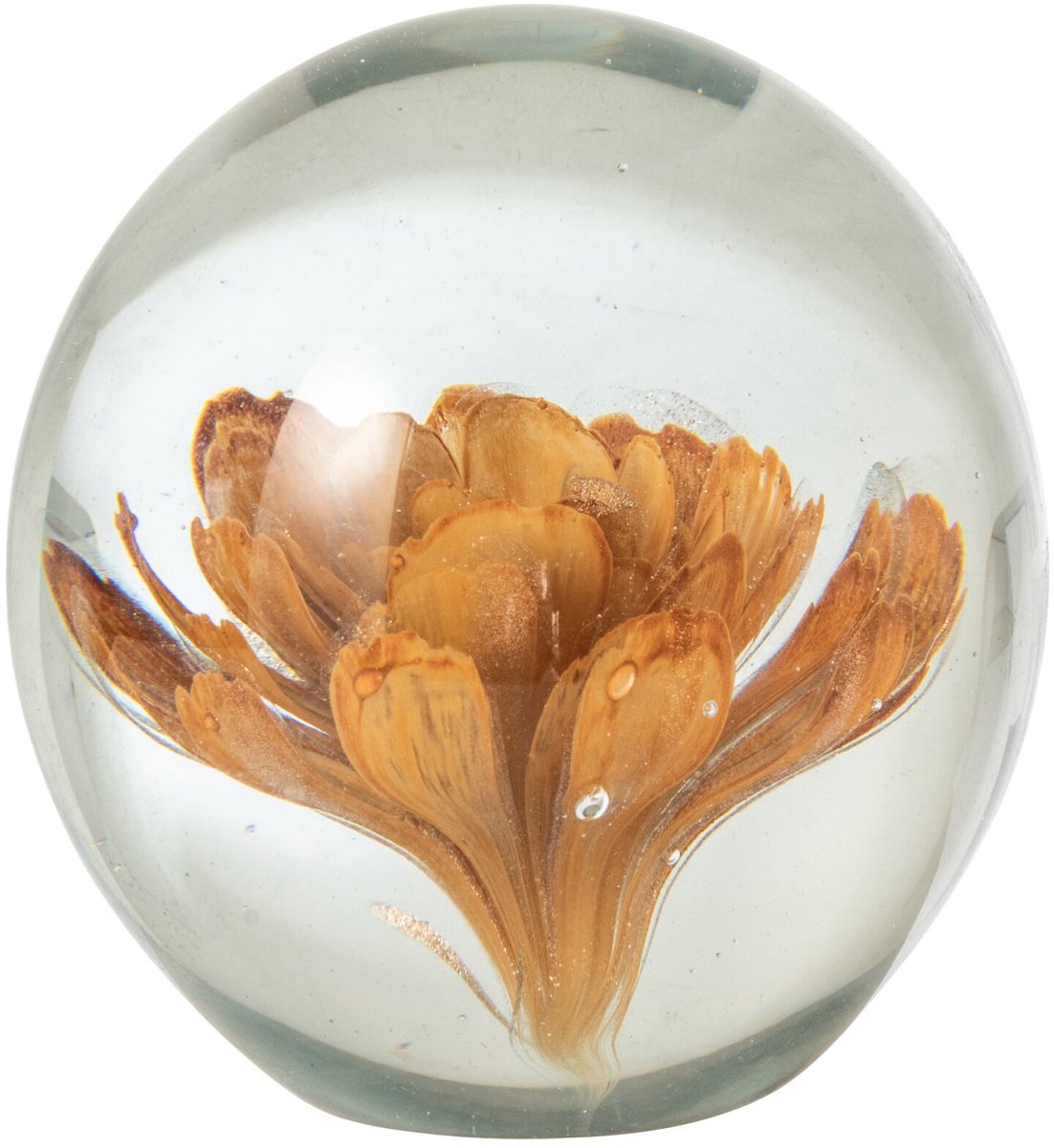 J-Line presse-papier Bal Bloemen - glas - brons - large