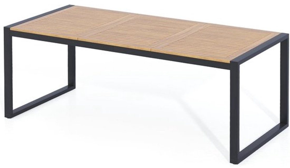 Rechthoekige Tuintafel voor 8 Personen van Acaciahout - Metalen Frame - 200 x 90 x 75 cm
