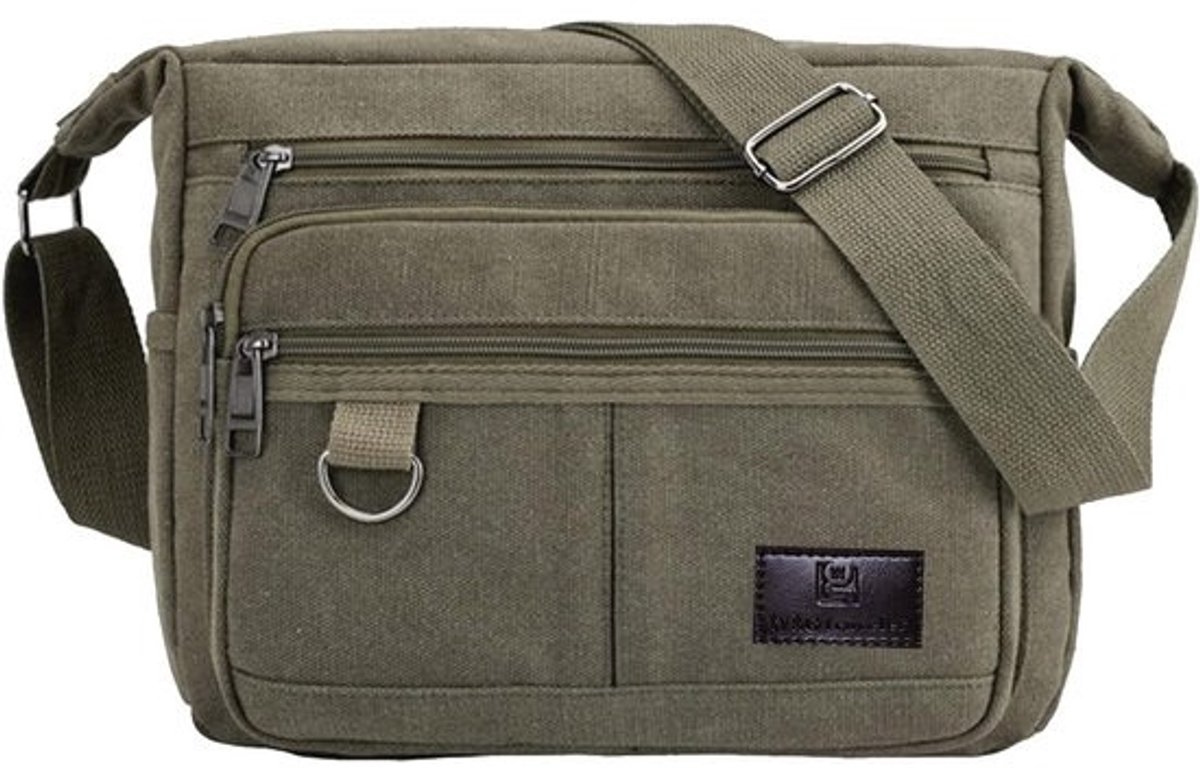 Multifunctionele Crossbody Schoudertas met Waterfleshouders voor Laptops tot 13 inch