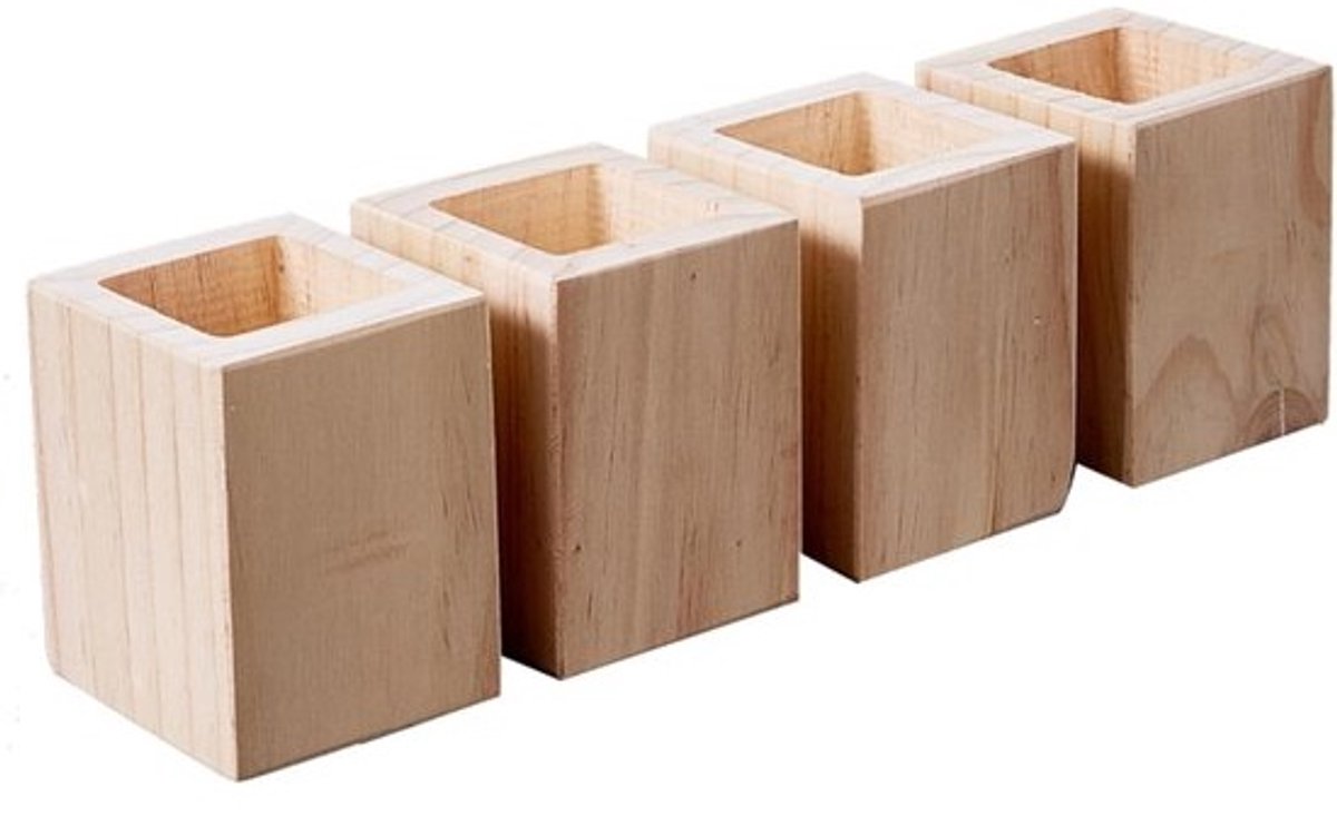 Houten Bedverhogers - Meubelverhogers Tafelliften - Meubels Verhogen - Massief Grenenhout - 5-20 cm Hoogte - Houtkleur