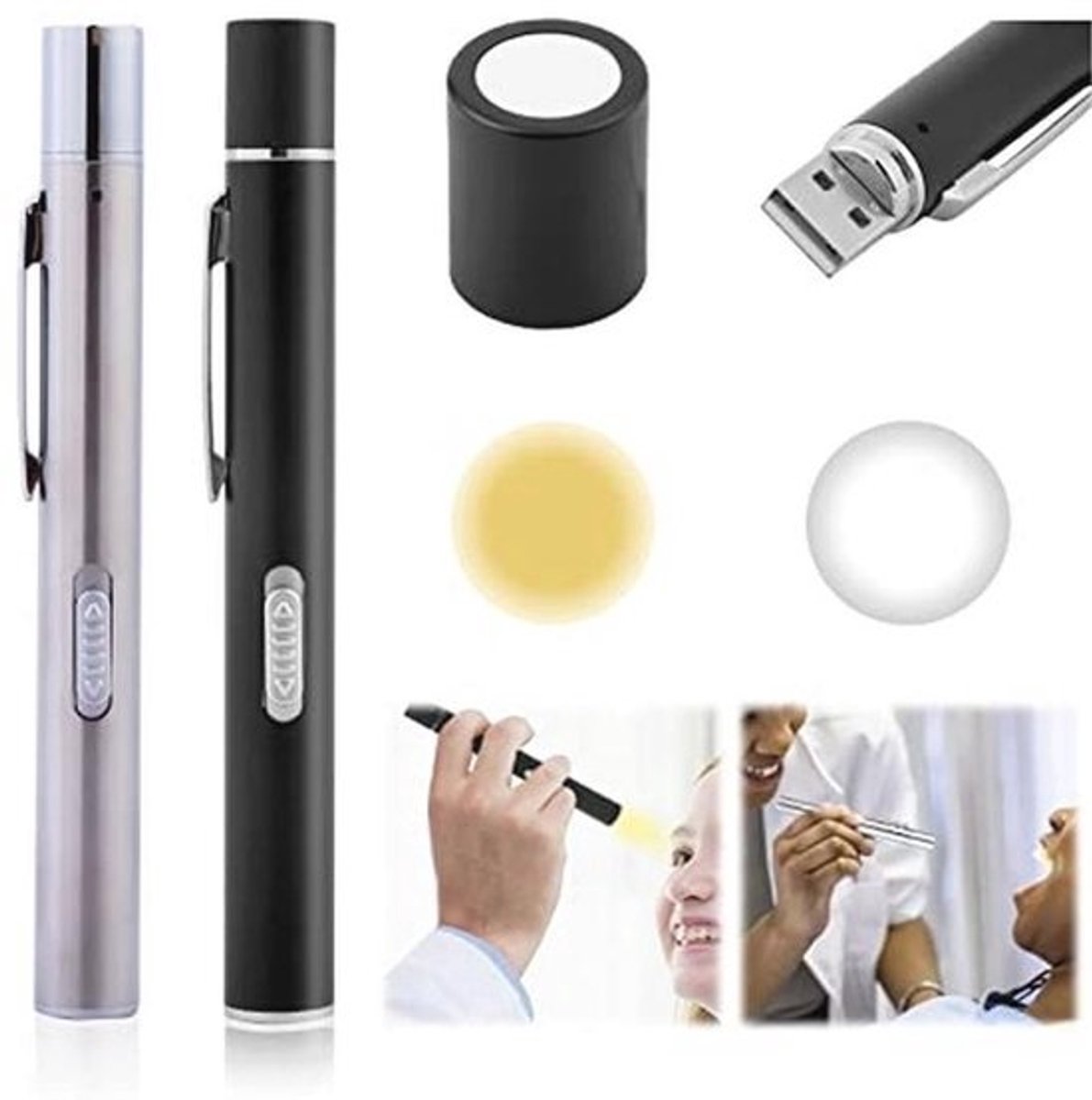 Diagnostische pupillenlamp met USB-oplaadfunctie - 2 stuks - Ideaal voor artsen en verpleegkundigen
