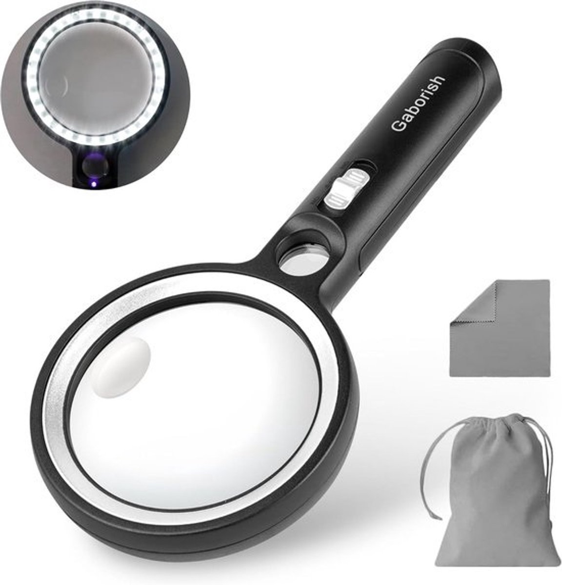 Krachtig Handheld Vergrootglas met 30 LED Lichten en UV-licht 10X 20X 45X Vergroting