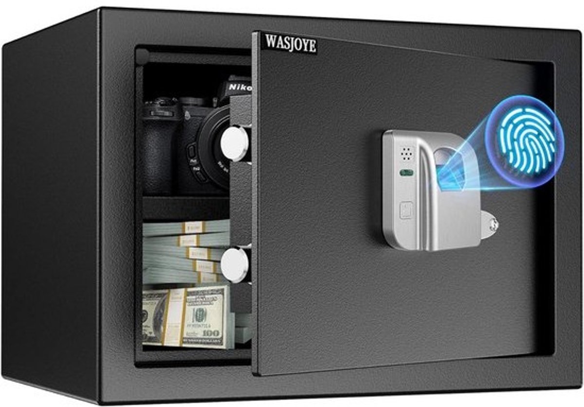 Kluis met Vingerafdruk - Brandwerend - Safe met Noodsleutel - Slot