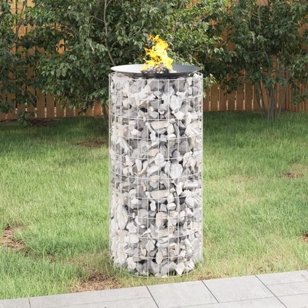 Vuurschaal Gegalvaniseerd - Buitenhaard Rond - Terras Verwarmen - Robuuste Draadconstructie - Ø 50 cm - Zilverkleurig