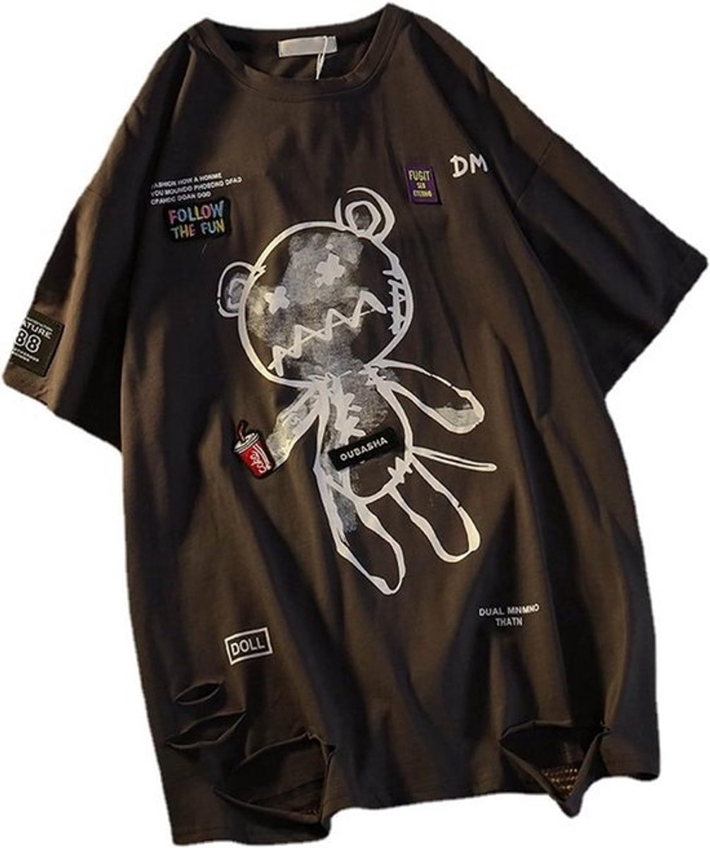 Gothic Kikker T-Shirt Dames Y2K Harajuku Stijl Katoenen Grafische Top