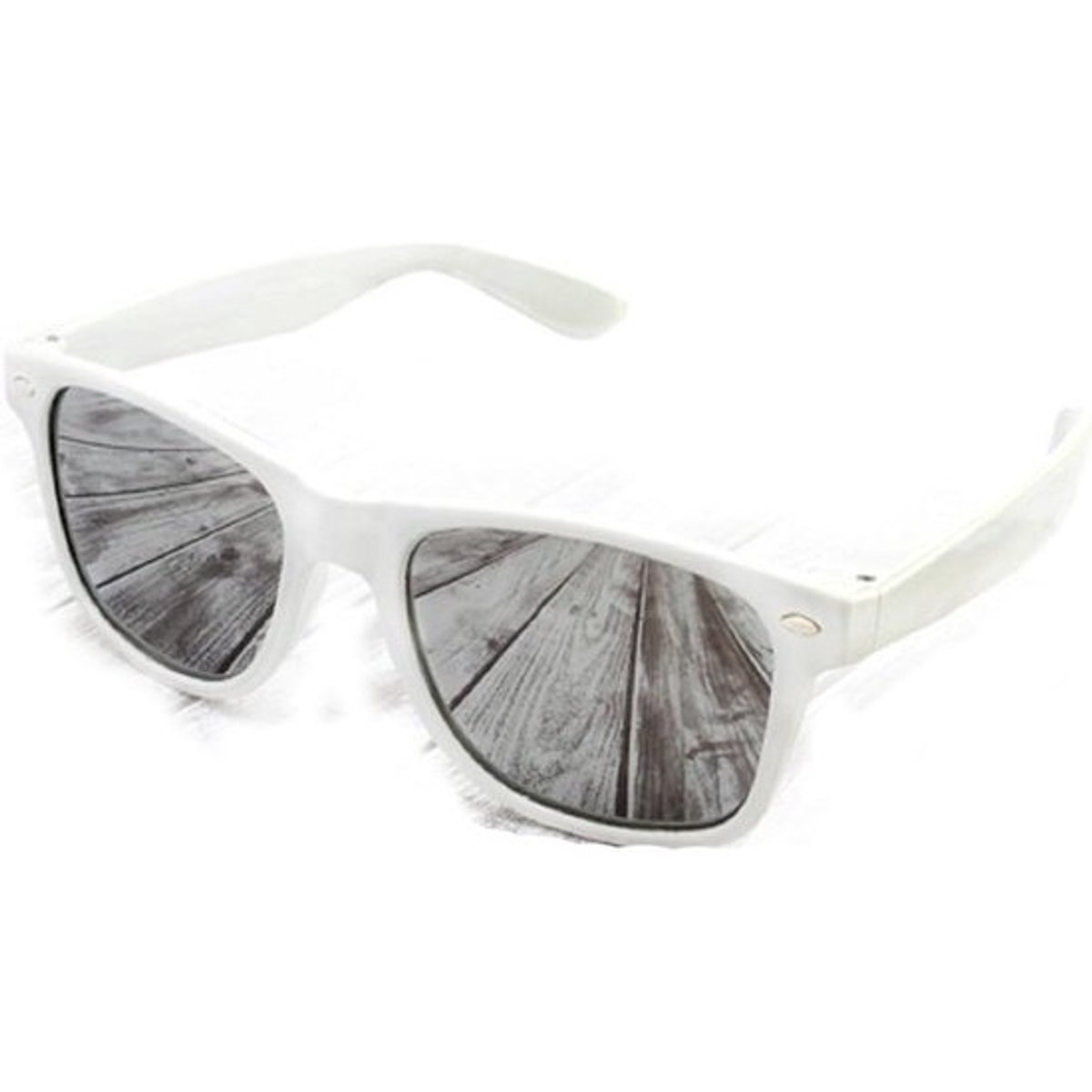 Briljante Witte Zonnebril Unisex Spiegelglazen UV400 Bescherming