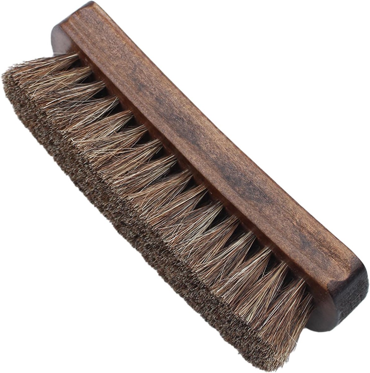 Houten Schoenborstel met Paardenhaar, Grote Hoogwaardige Polijstborstel, Zachte Borstel voor Schoenonderhoud en Verzorging
