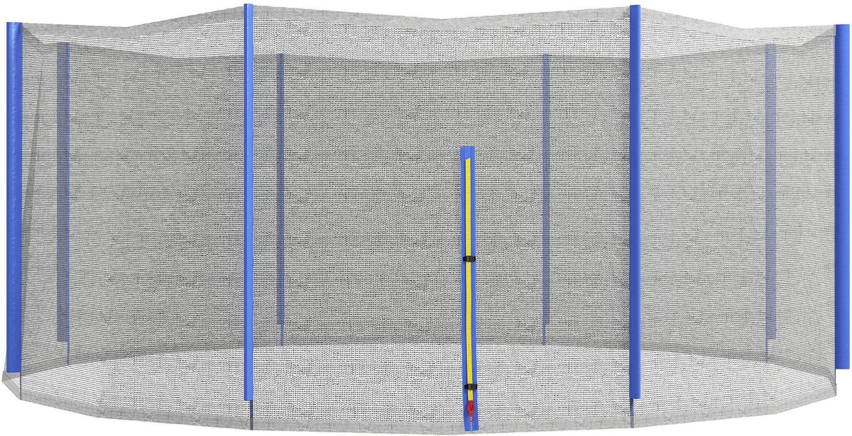Vervangend net voor ronde trampoline, Ø 366 cm, Veiligheidsnet voor trampoline met 8 rechte stangen, ritssluiting, veiligheidsnet, rond net