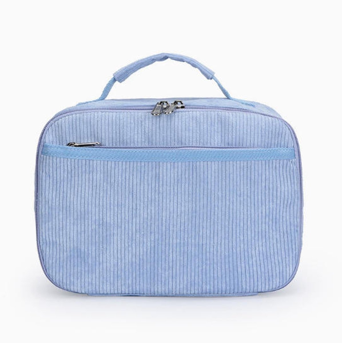 Geïsoleerde lunchtas – gemaakt van corduroy, lekvrij ontwerp, geschikt voor school en op reis-25*18cm，Blauw