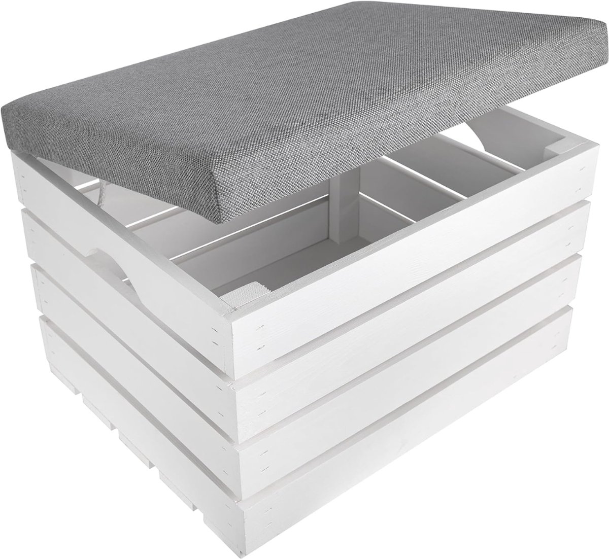 Ploutos® Dekenkist - Wooden Blanket Chest - Bedroom Storage Box - Indoor Toy Box - Grey- 50cm x 40cm x 35cm