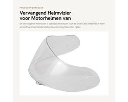 Dailygoods- Helmvizier Vervanging voor Shoei CNS-3 Neotec II - PC Materiaal - 29 x 12,8 cm - Anticondens - Eenvoudig te installeren - Meerkleurig ontwerp - Motorlens