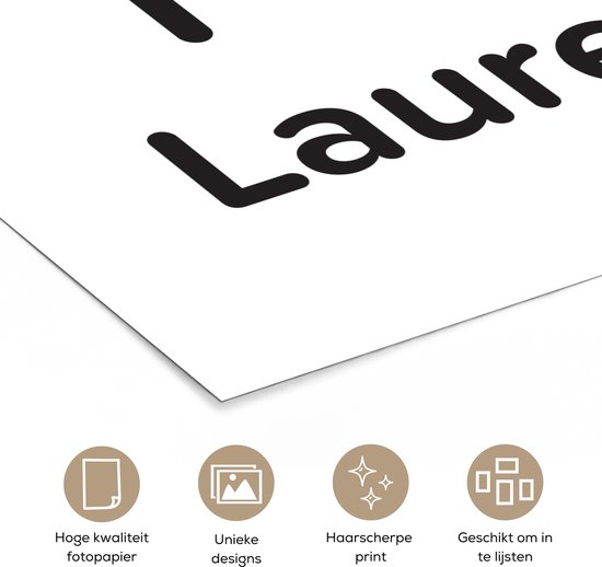 Poster 50x50 cm - I love - Lauren - Meisje - Posters - Kamer decoratie - Wanddecoratie woonkamer - Muurdecoratie slaapkamer