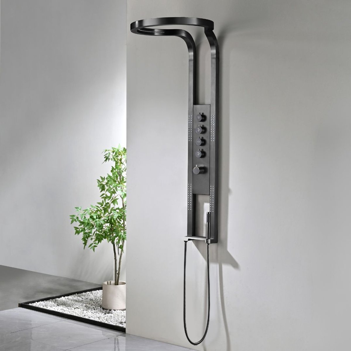 Thermostatische douchehemel Sanitado Foya Future in gunmetal