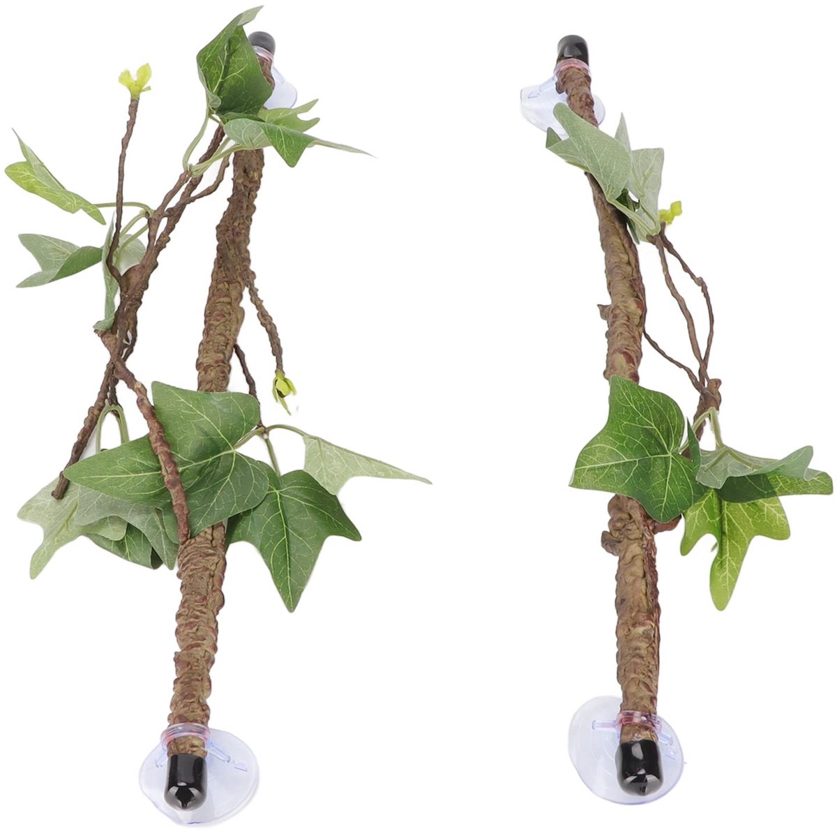 Dailygoods- Hoek Tak Kunststof - Terrarium Decoratie - Reptielen - Kunstmatige Boom - Zuignapontwerp - Veilig Materiaal - Terrariumdecoratie