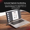 Laptop met geopende digitale handleiding van Xedor USB-sticks.