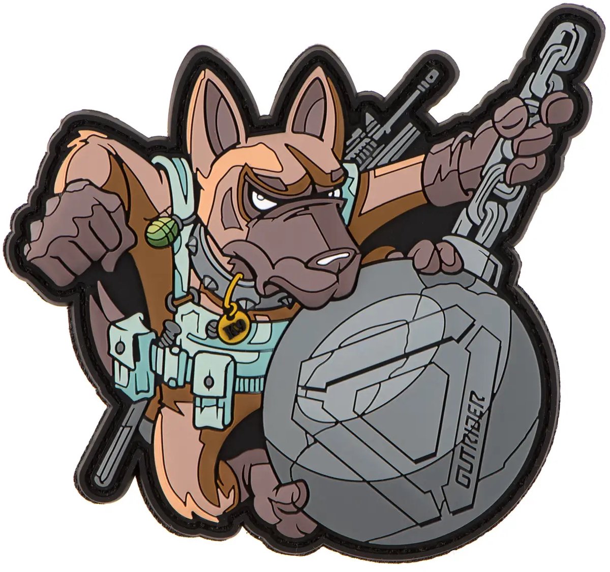 Rubberen badge Outrider K9