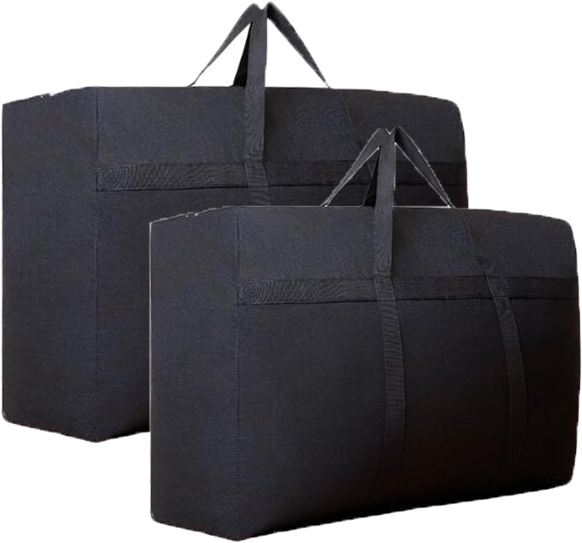 Size Dekbedden Opbergtas, 2 stuks Extra Grote Heavy Duty, Waterdichte 600D Oxford Quilt Opbergzakken met Rits en Handvat Voor Kussens, Beddengoed, Donsjack