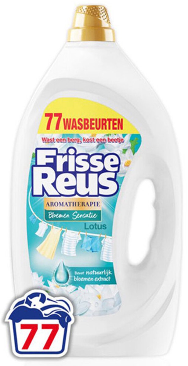 Witte Reus - Wasmiddel Frisse Reus Gel Lotus 77 Wasbeurten - 2 x 3,465 liter - Voordeelverpakking