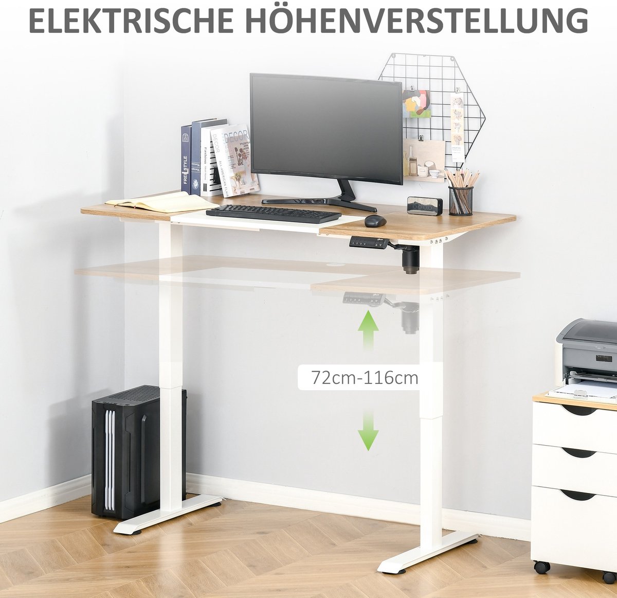 YYchan zit-sta bureau - wit - 140 x 70 x 116 cm