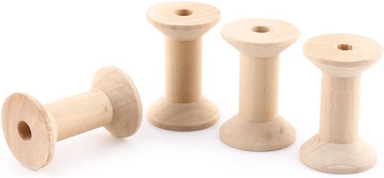 Spoelen Natuurlijke Hout Kleur Draad Klossen Diy Coils Voor Naaien Craft 47mm x31mm — afbeelding 5