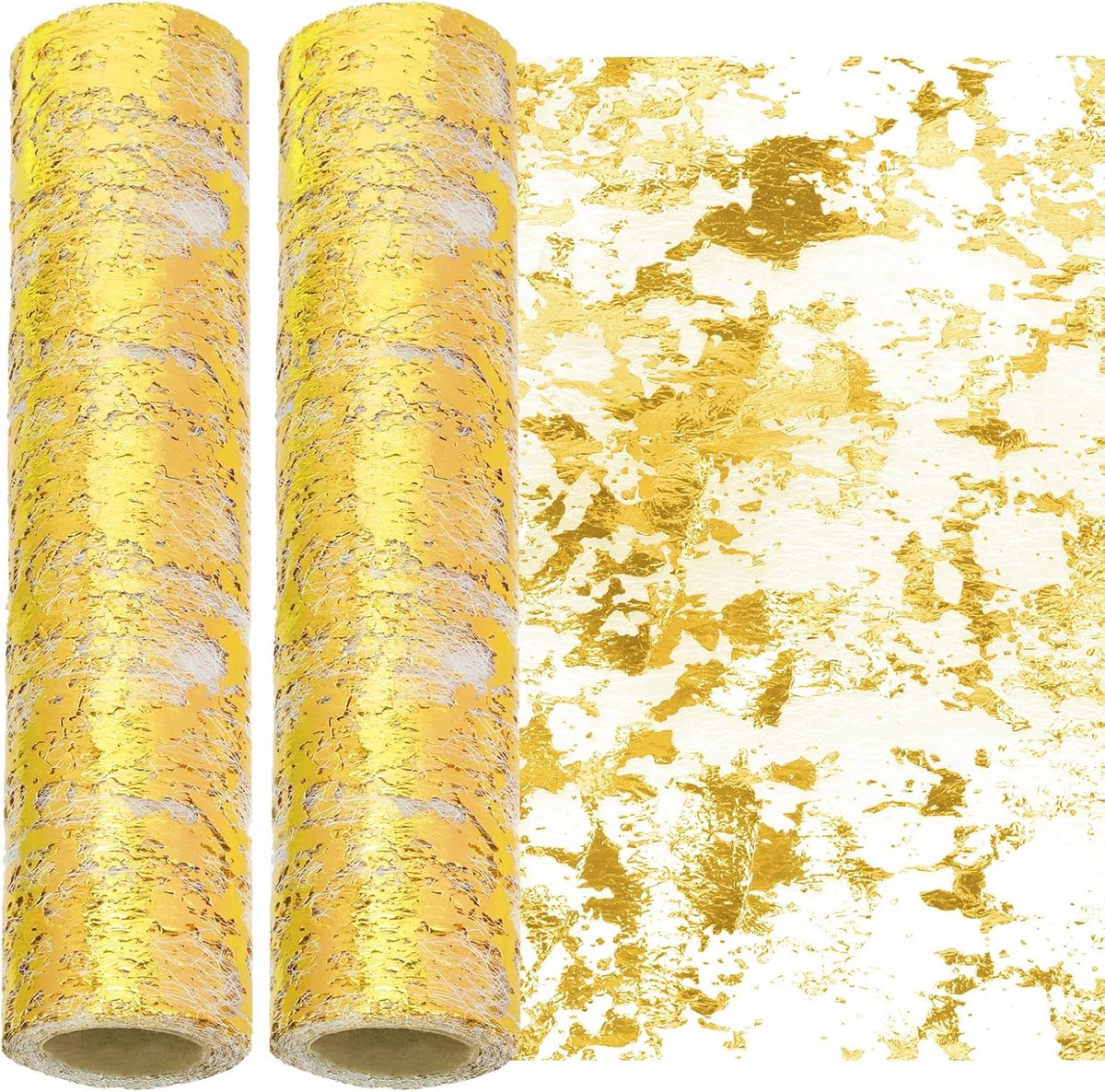11" × 108" Inch Gouden Pailletten Glitter Table Runner, Glitter Folie Metallic Thin Mesh Decor Rollen, Gouden Tafel Runner, Pailletten Glitter Folie Metallic Thin Mesh, Centerpieces Decoraties