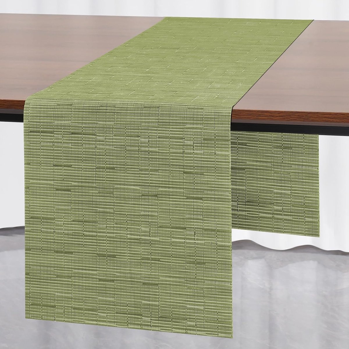 JUN Wasbare Tafelloper op Rol Tafeldecoratie voor Eettafel Vinyl | Geschikt voor Verjaardag Bruiloft Feest Thuis Buiten en Restaurant (Groener 40 X 240 cm)