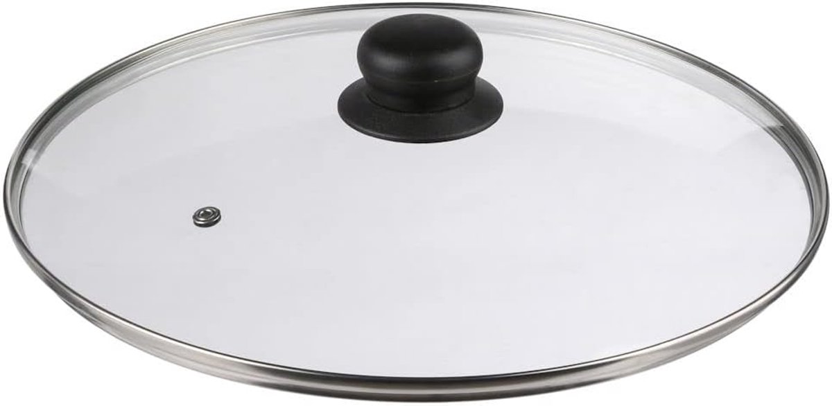 Universele Glazen Pan deksel - Ø30 cm - Ronde Pandeksel Glas met stoomgaatje - Transparant - Voor pannen van 30 Cm