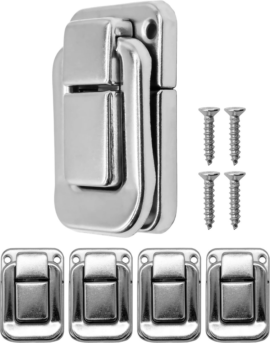 4x Bügelvergrenzungen für Truhen, Kisten, Boxen, Vintage Messing Design, 47x32mm, silber
