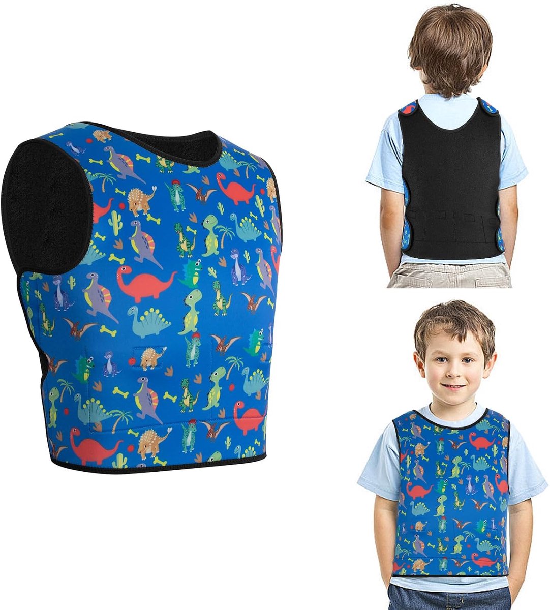 compressievest voor kinderen van 2 tot 14 jaar, helpt kinderen met ABR, prikkelende overstroming, autisme, ADHD, SPD, SI-stoornis (bevat afneembare gewichten van 1,2 kg)