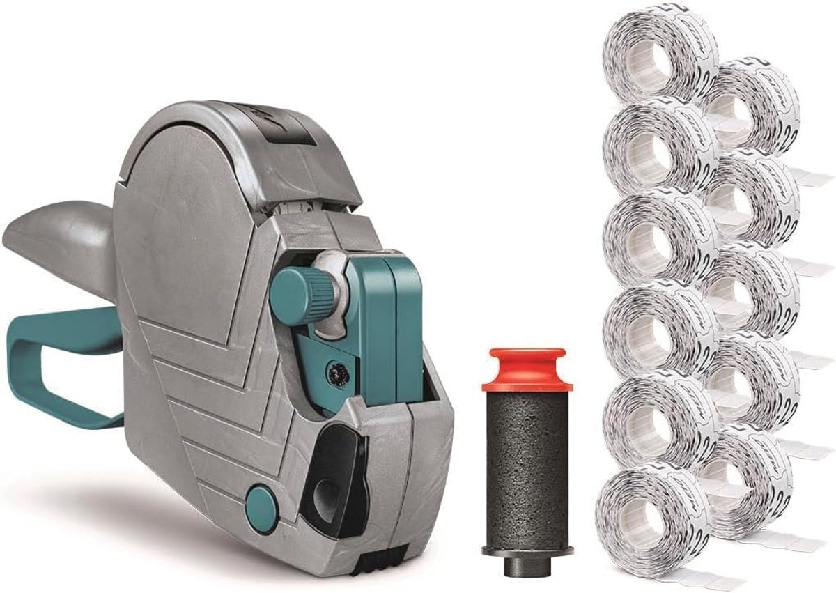 Basic S Starter Kit incl. 11.000 etiketten – prijs, datum, MHD (1 regel, 8-cijferig voor 22 x 12 mm etiketten, direct klaar voor gebruik), handmarkering + 11 labelrollen