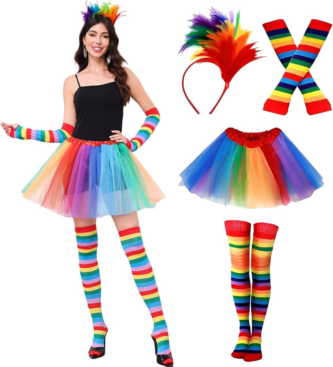 Carnavalskostuum voor dames, met haarband en tule rok, grote maten, grappig voor carnaval, rollenspel, feest