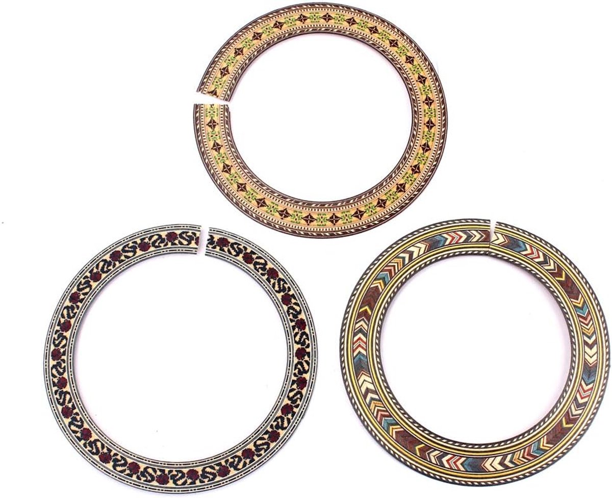 Wood Akoestische en klassieke gitaar Soundhole Rosette Inlay Gitaar Sound Hole Decoratie 3 stuks