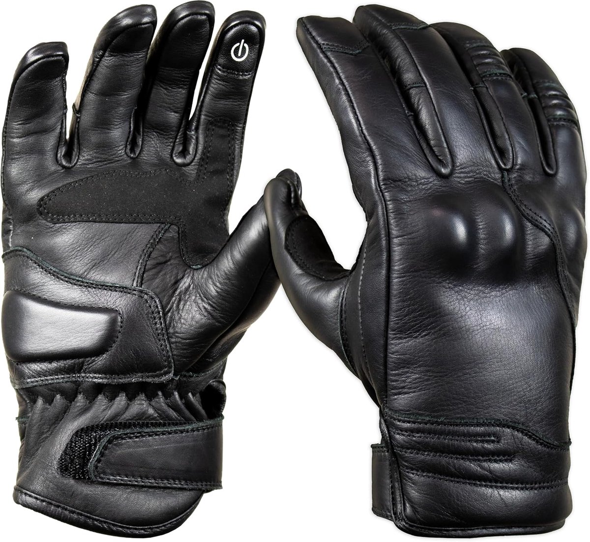 Handschoenen heren in retro stijl – antislip grip, knokkelbescherming en touchscreen functie – zwart