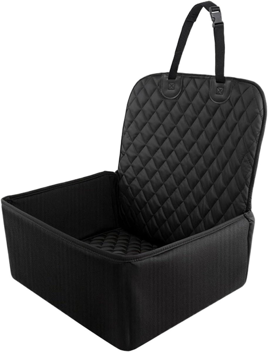 Autostoel Hond - Hondenmand Auto - Veilig Reizen - Waterdicht Oxford Materiaal - 50 x 41 x 24 cm - Zwart