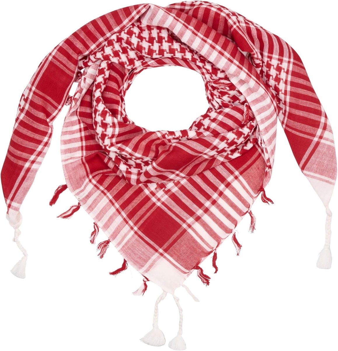 Sjaal - Arabische Keffiyeh voor Dames en Heren | 100% Katoen, Woestijnsjaal, Palestijnse Stijl, Ademend, te Dragen als Hoofddoek of Nekwarmer