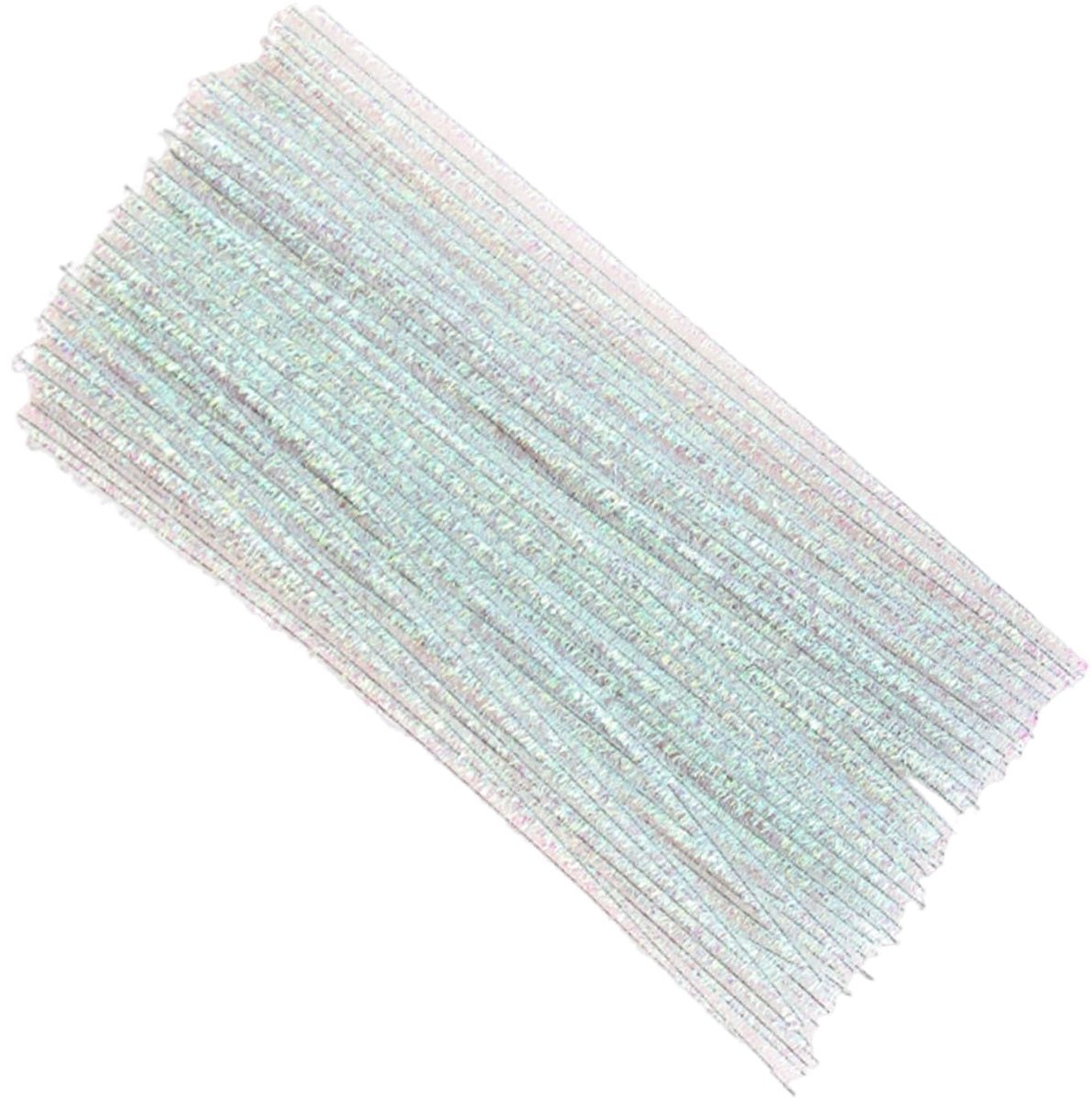100 stuks pijpenreinigers, glitter, wit, chenilledraad, pijpenreinigers om te knutselen, kleurrijke pijpenreinigers voor doe-het-zelfprojecten, decoraties en handgemaakte kunstwerken