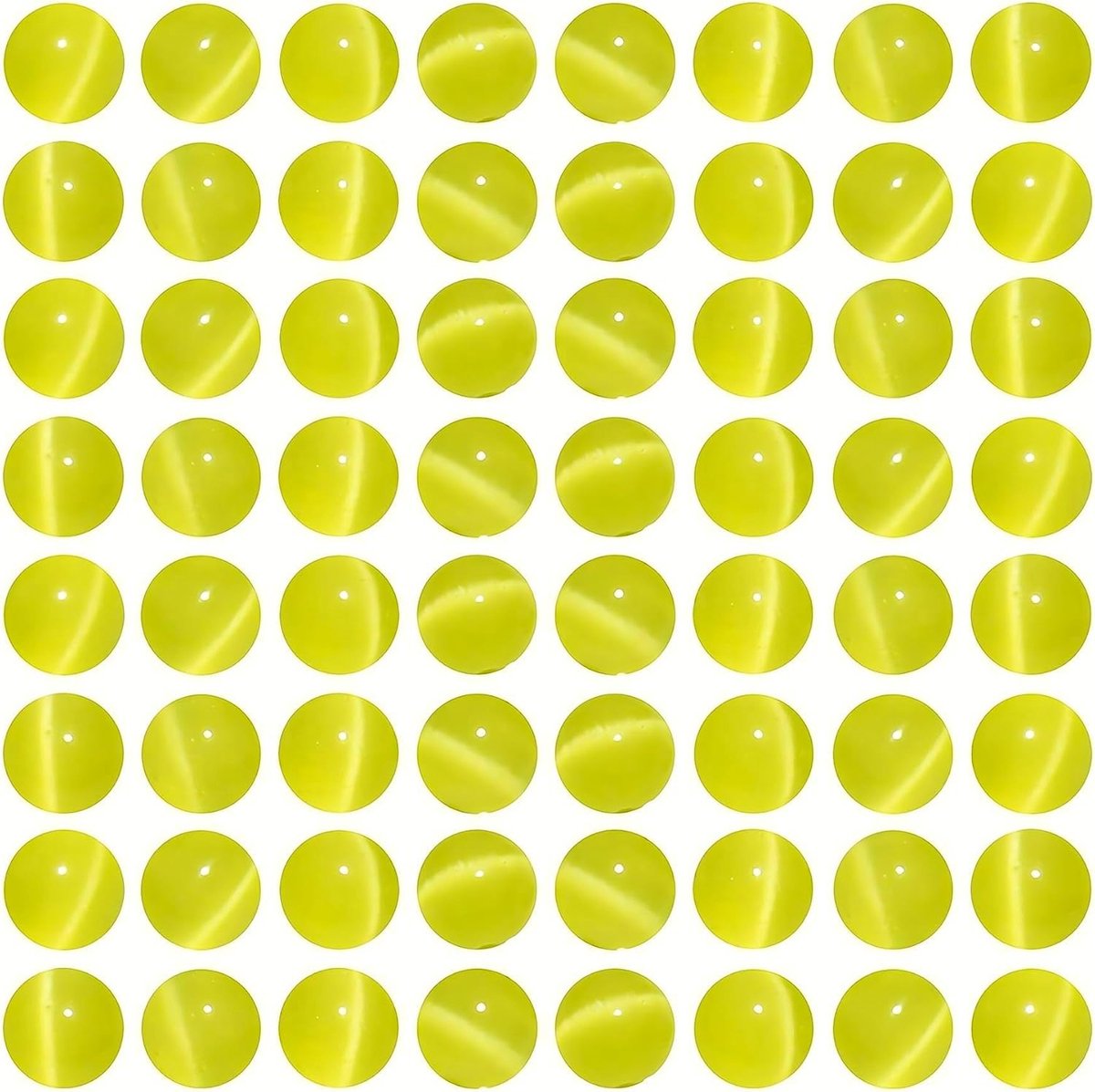35 stuks Citroen Geel Gekleurde Kattenoog Kralen 10mm Ronde Losse Kristallen Kralen voor Sieraden Maken Armbanden Oorbellen Kettingen Accessoires