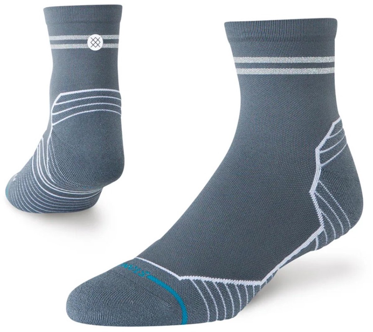 Stance unisex freshtek infiknit run halfhoge sokken reflector grijs