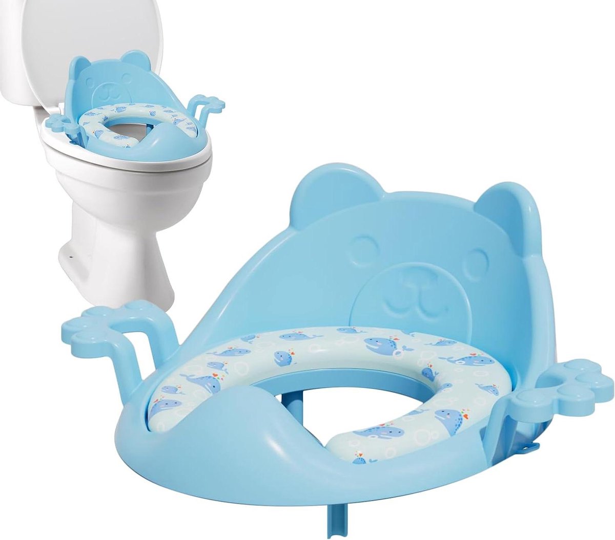 Toiletverkleiner - Potjestrainer Zitting - Zindelijkheidstraining - Kantelbeveiliging - 35x36 cm - Blauw