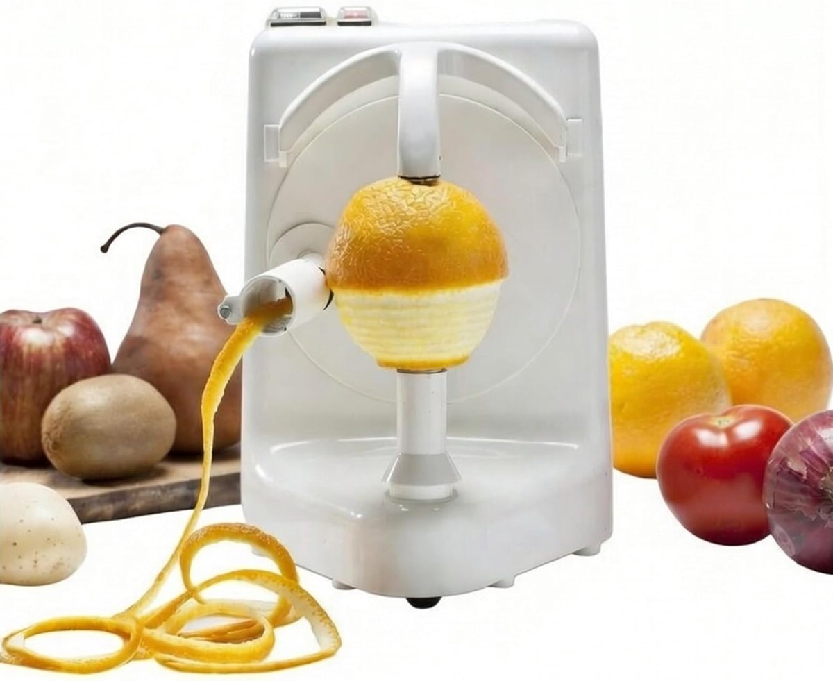 pelamatic Orange Peeler Professionele Fruit- en groenteschiller, roestvrij staal, elektrisch, wit 2022, OPP-002