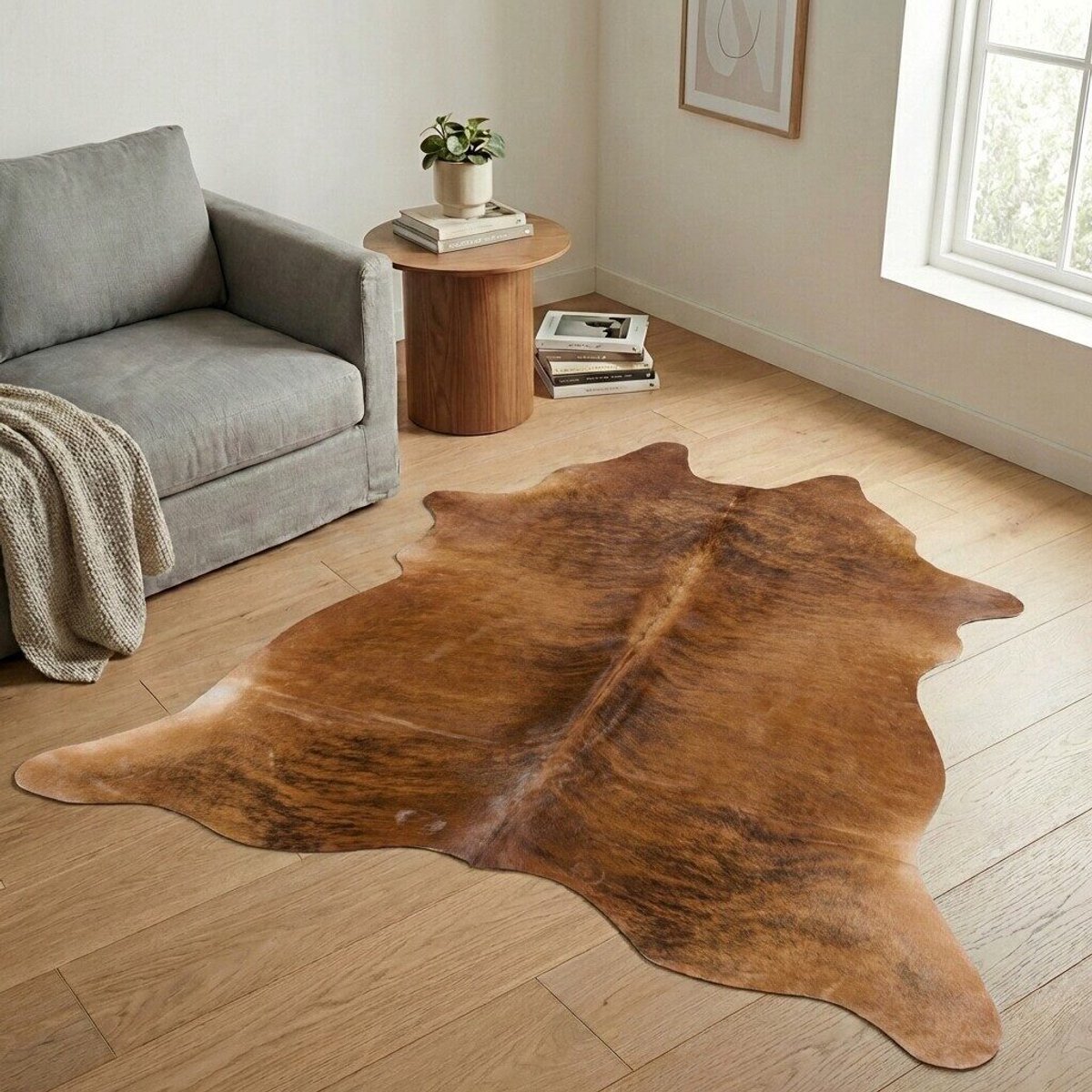 Koeienhuid Vloerkleed - Effen-solid - 203 x 200 cm - Koeienkleed / Koeienvel / Dierenvel / Dierenhuid / Koehuid Tapijt