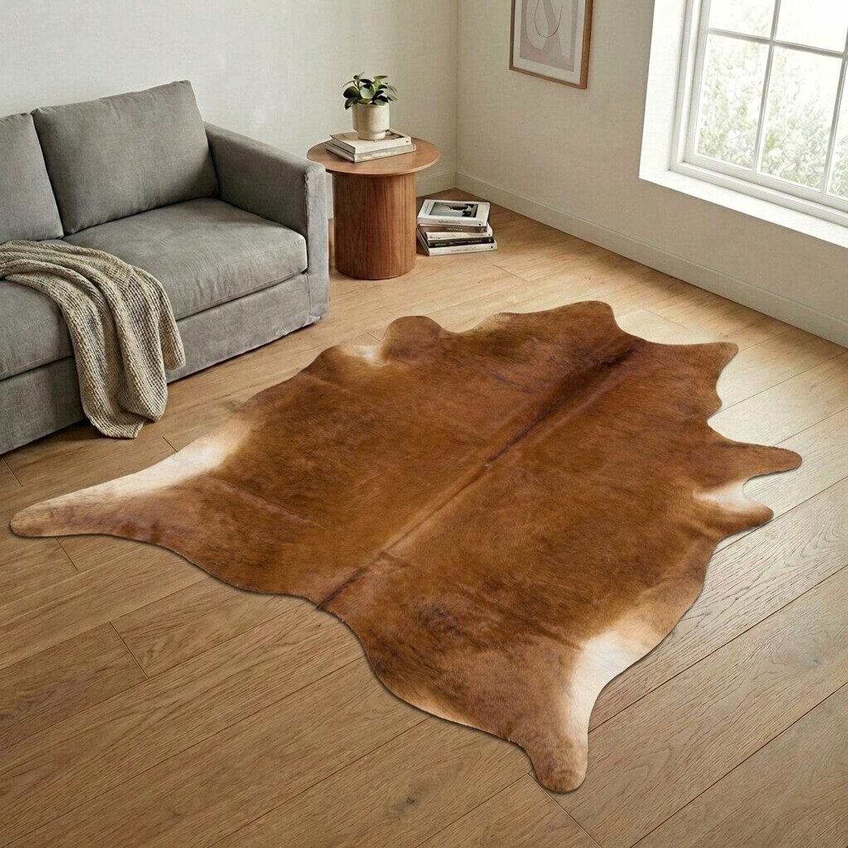 Koeienhuid Vloerkleed XXL (Extra Groot) - Effen-solid - 243 x 225 cm - Koeienkleed / Koeienvel / Dierenvel / Dierenhuid / Koehuid Tapijt