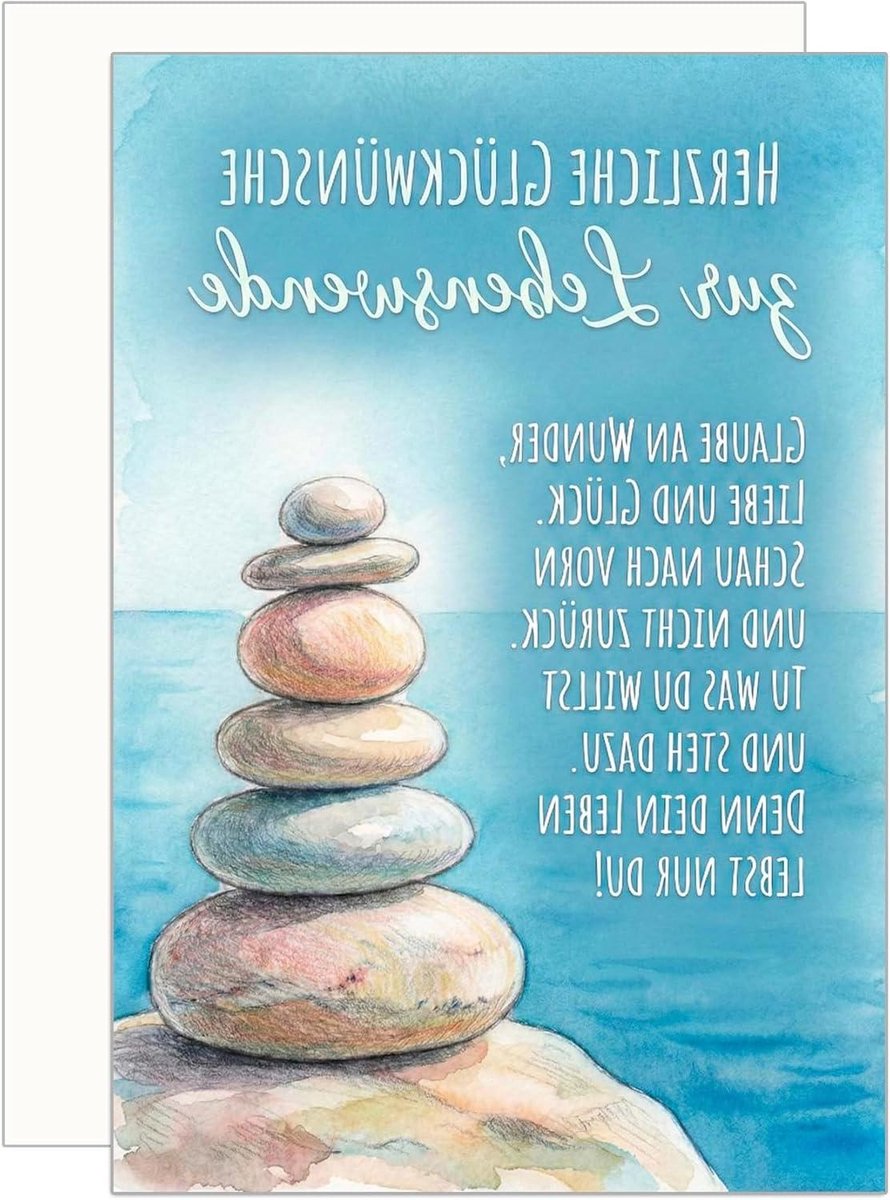 Wenskaart Levenswende - Kaart Spreuk - Bijzondere Waardering Tonen - Dubbele Vouwkaart - 115 x 17 cm - Neutraal